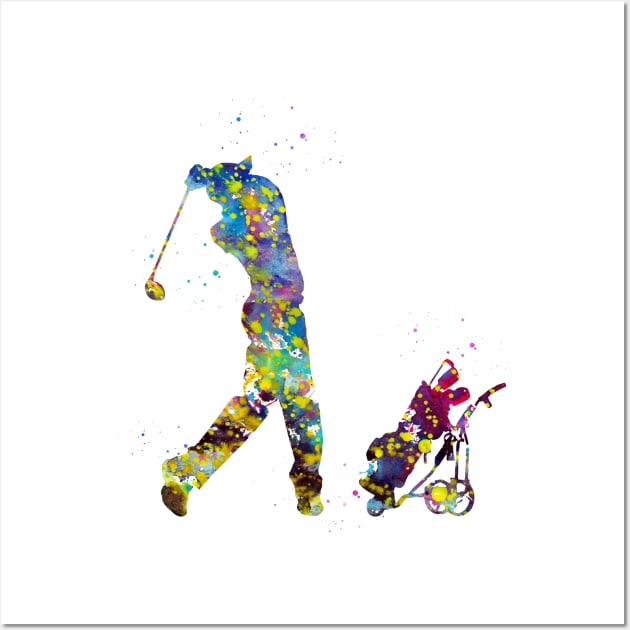 Man golfer Wall Art by erzebeth